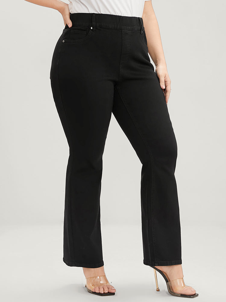 Bootcut Slightly Stretchy High Rise Black Wash Pocket Full Jeans