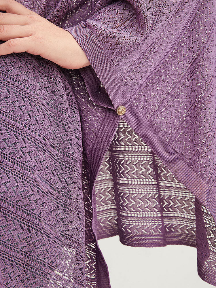 Plain Asymmetrical Hem Dolman Sleeve Knit Top