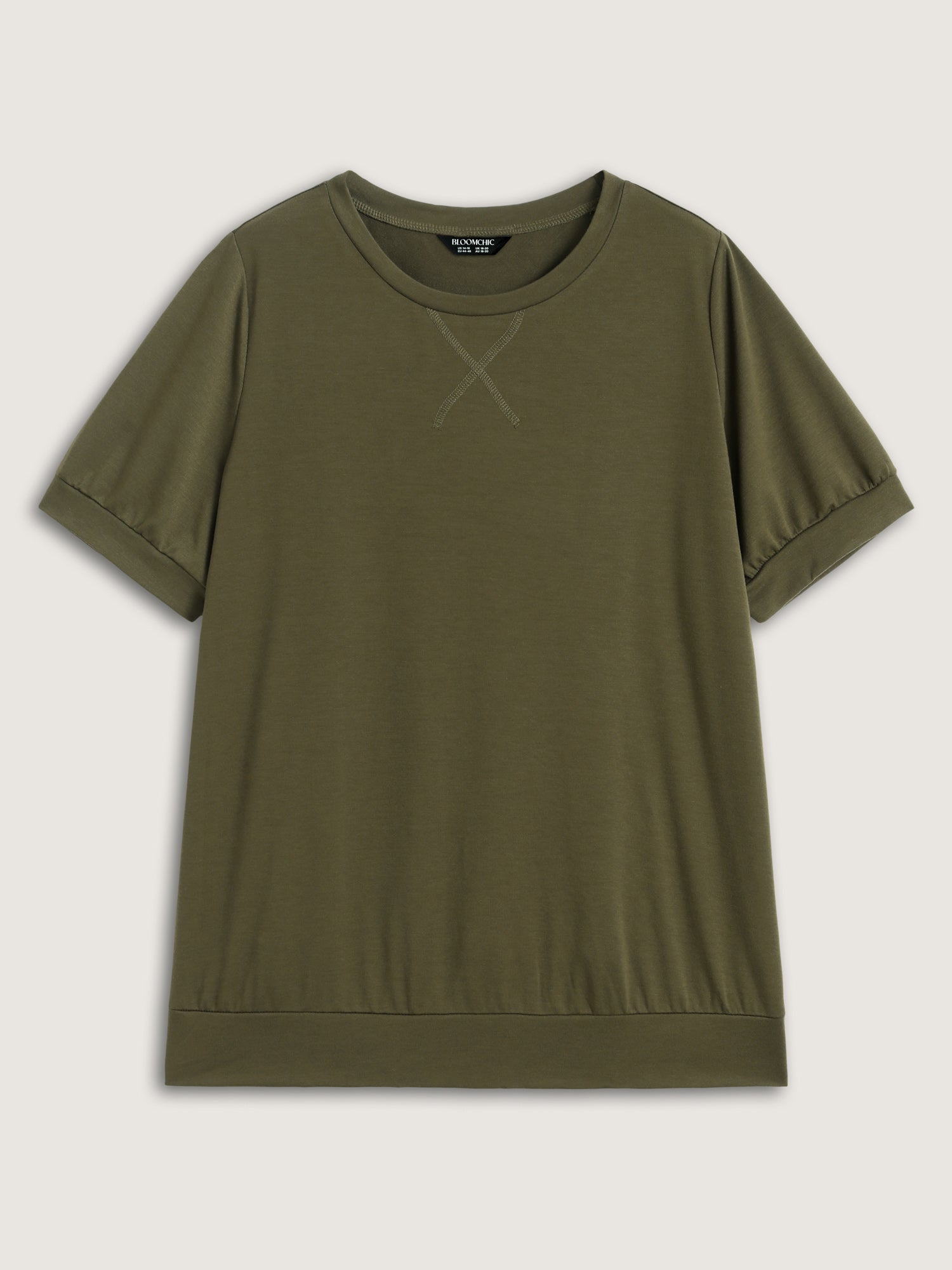 Solid Crew Neck Relaxed Sweatshirt