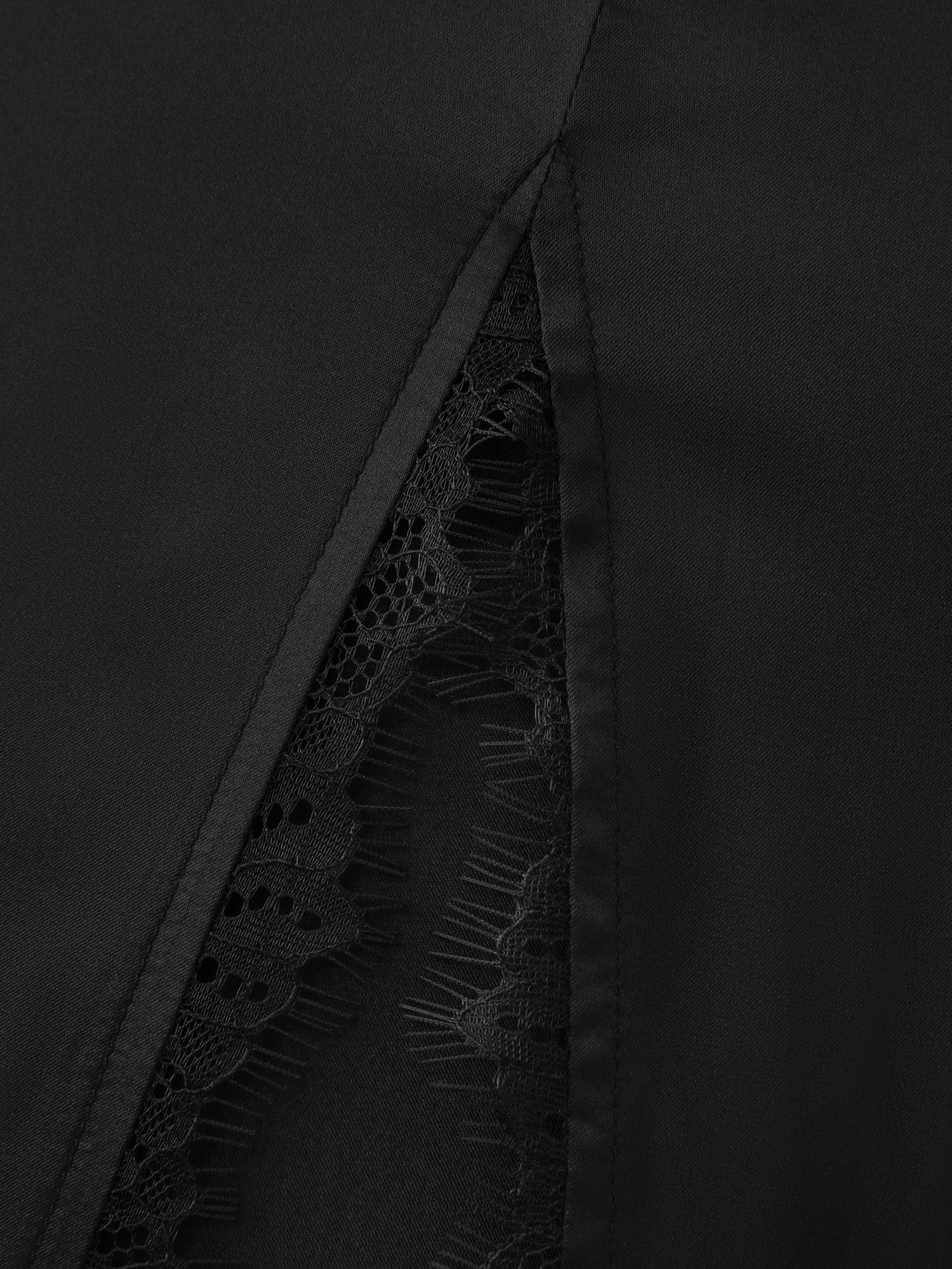 Sheer Lace Trim High Slit Sleep Dress