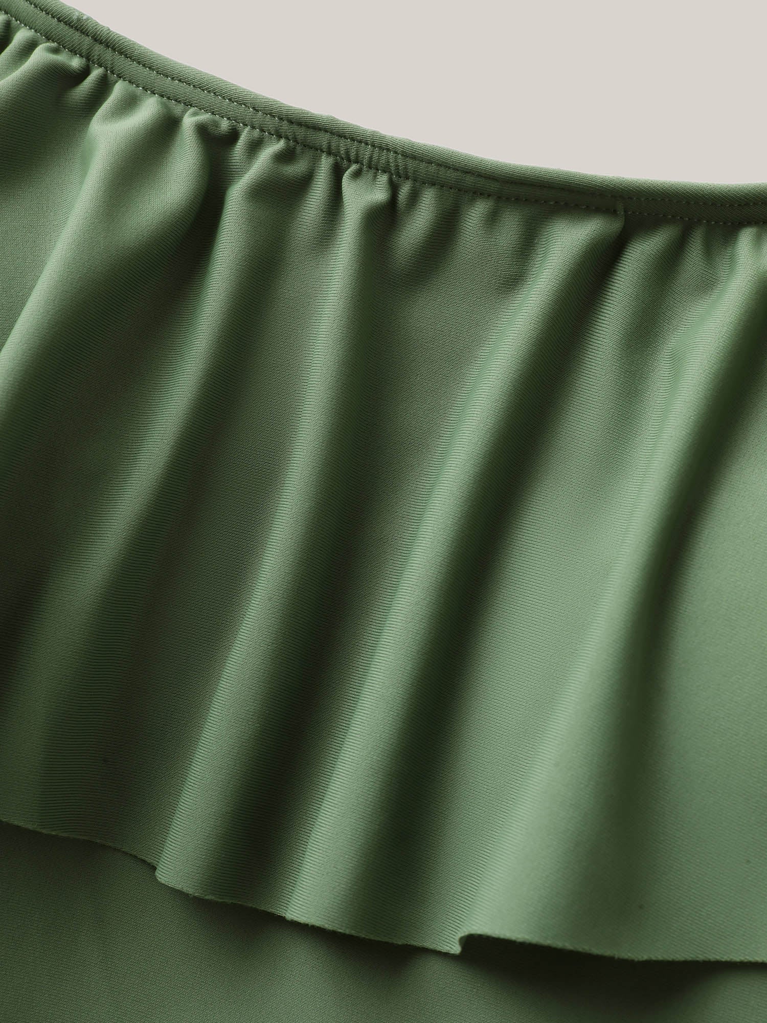 Ruffled Non-Removable Cups Swim Dress