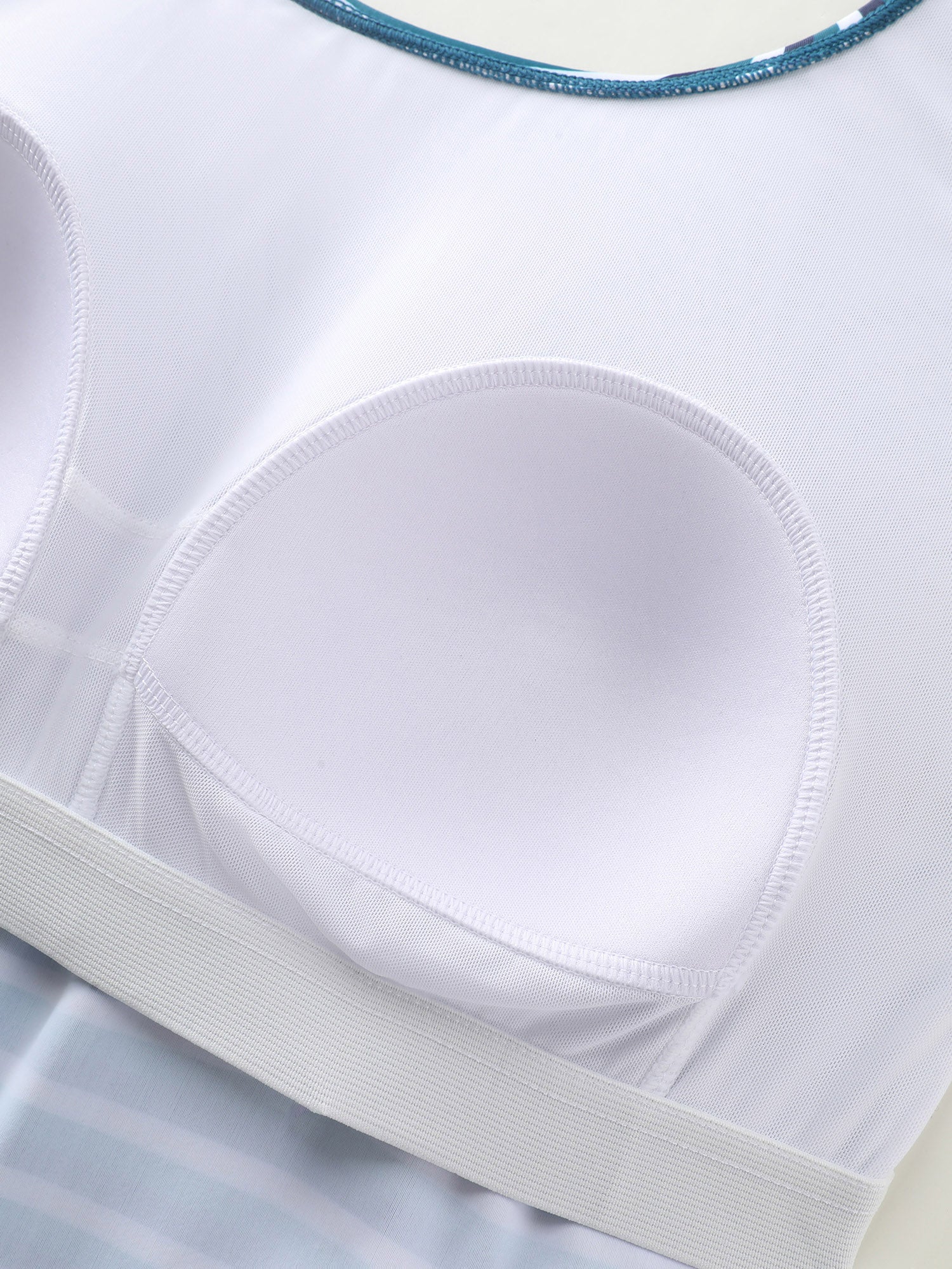 Striped Non-Removable Cups Swim Top