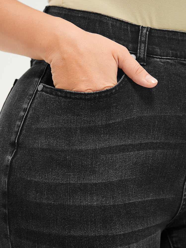 Skinny Moderately Stretchy Mid Rise Dark Wash Gap Proof Jeans