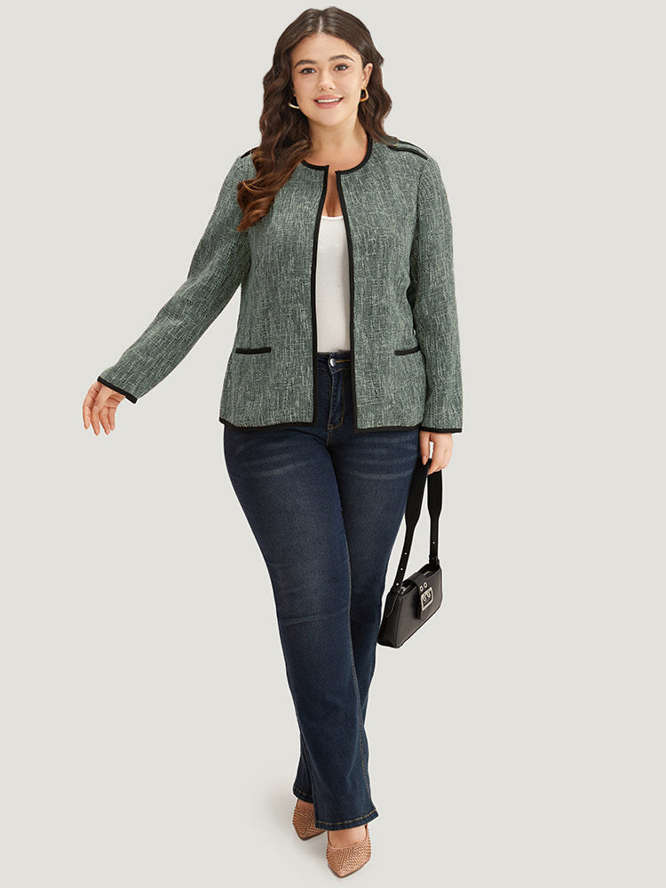 Patchwork Contrast Button Detail Pocket Blazer