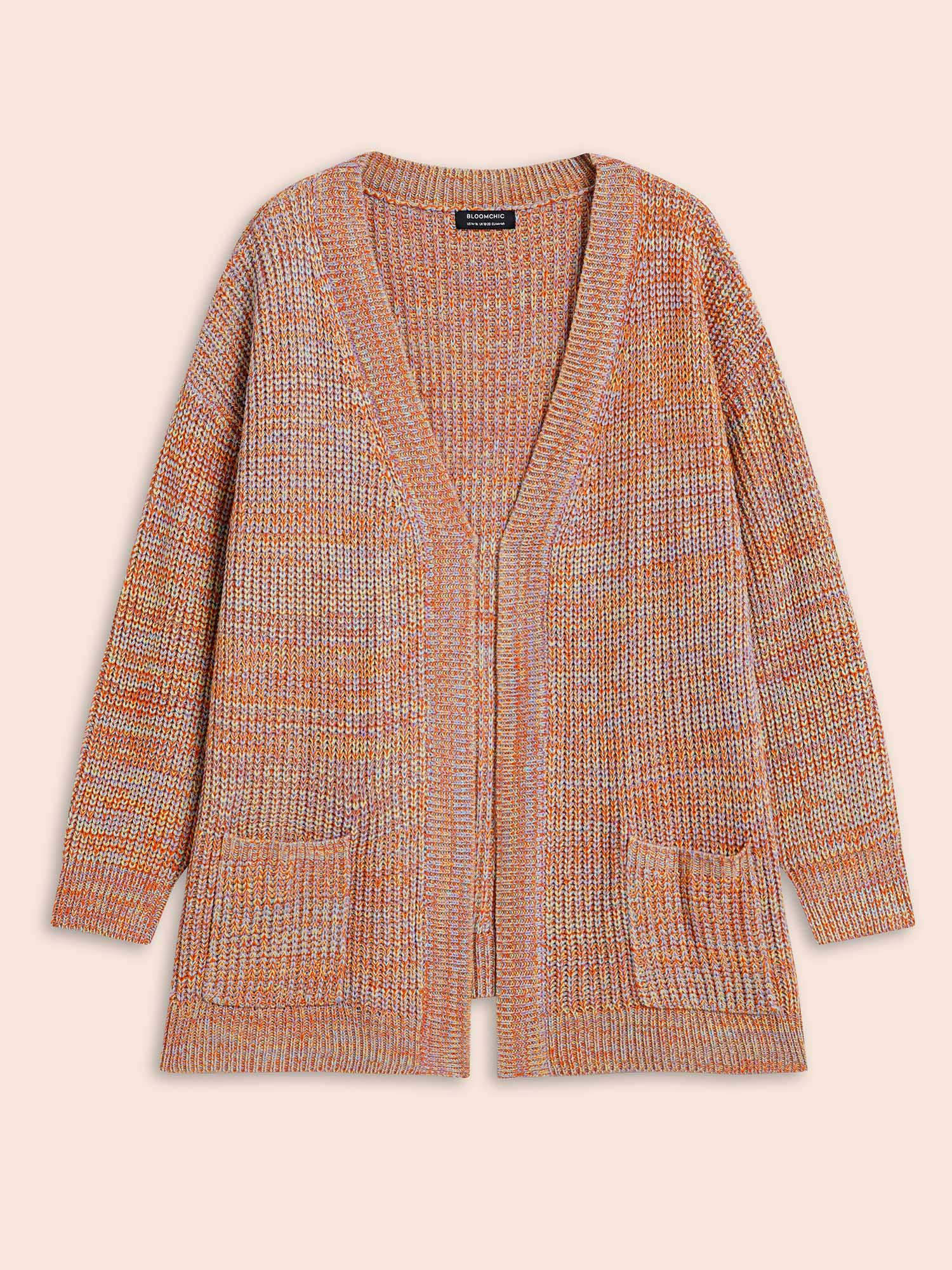 Heather Patch Pocket Drop Shoulder Cardigan