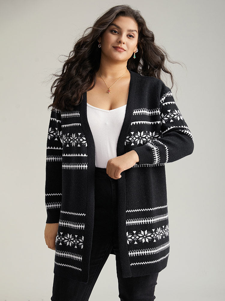 Anti-Pilling Bandana Print Elastic Cuffs Cardigan
