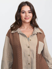 Colorblock Textured Pocket Button Jacket