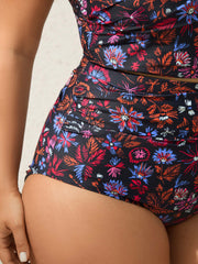 Floral Print Ruched Swim Bottoms