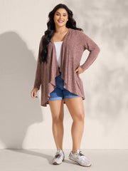 Asymmetrical Hem Front-Open Hooded Jacket