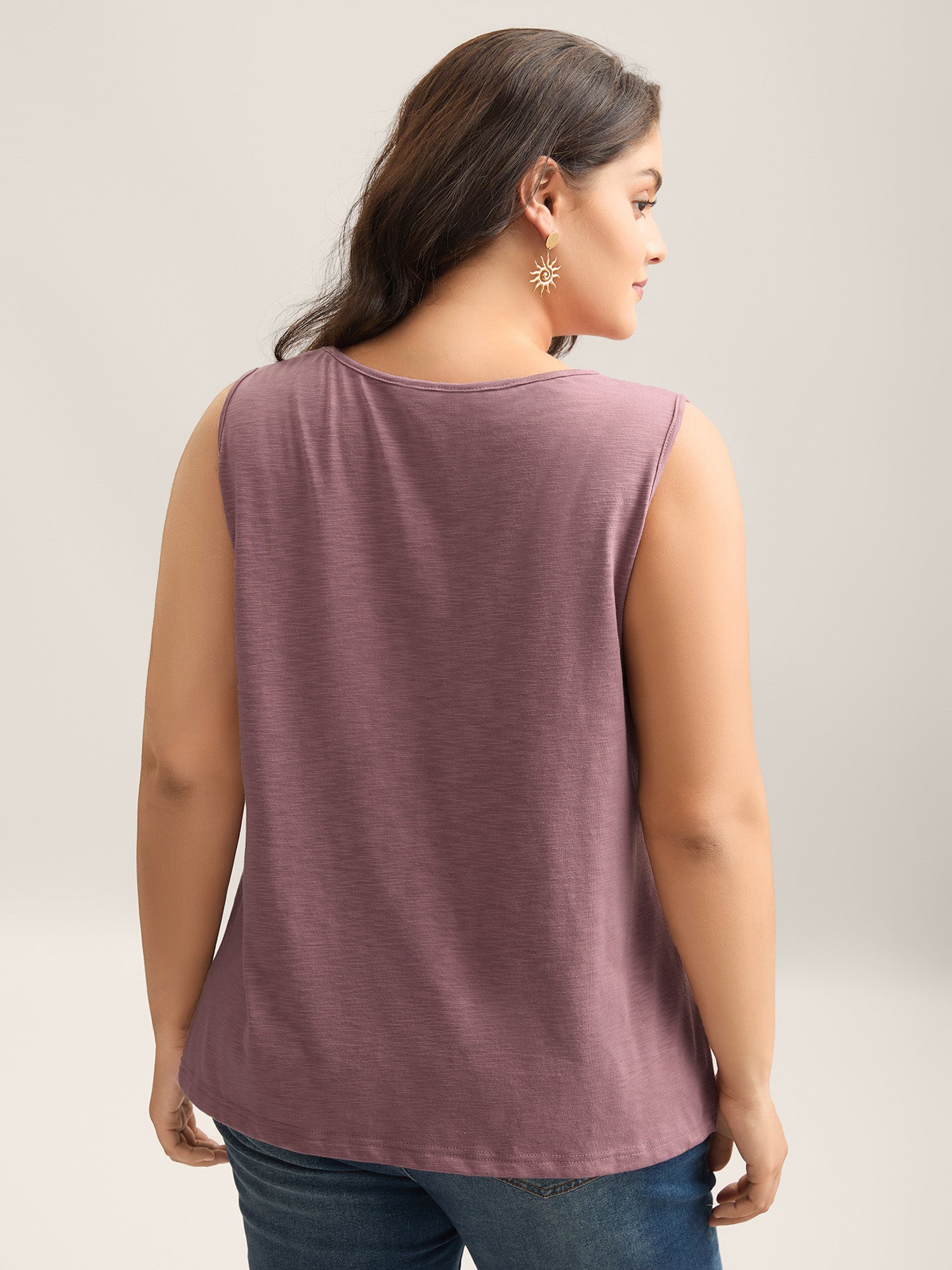 Plain Stretchy Lace Tank Top