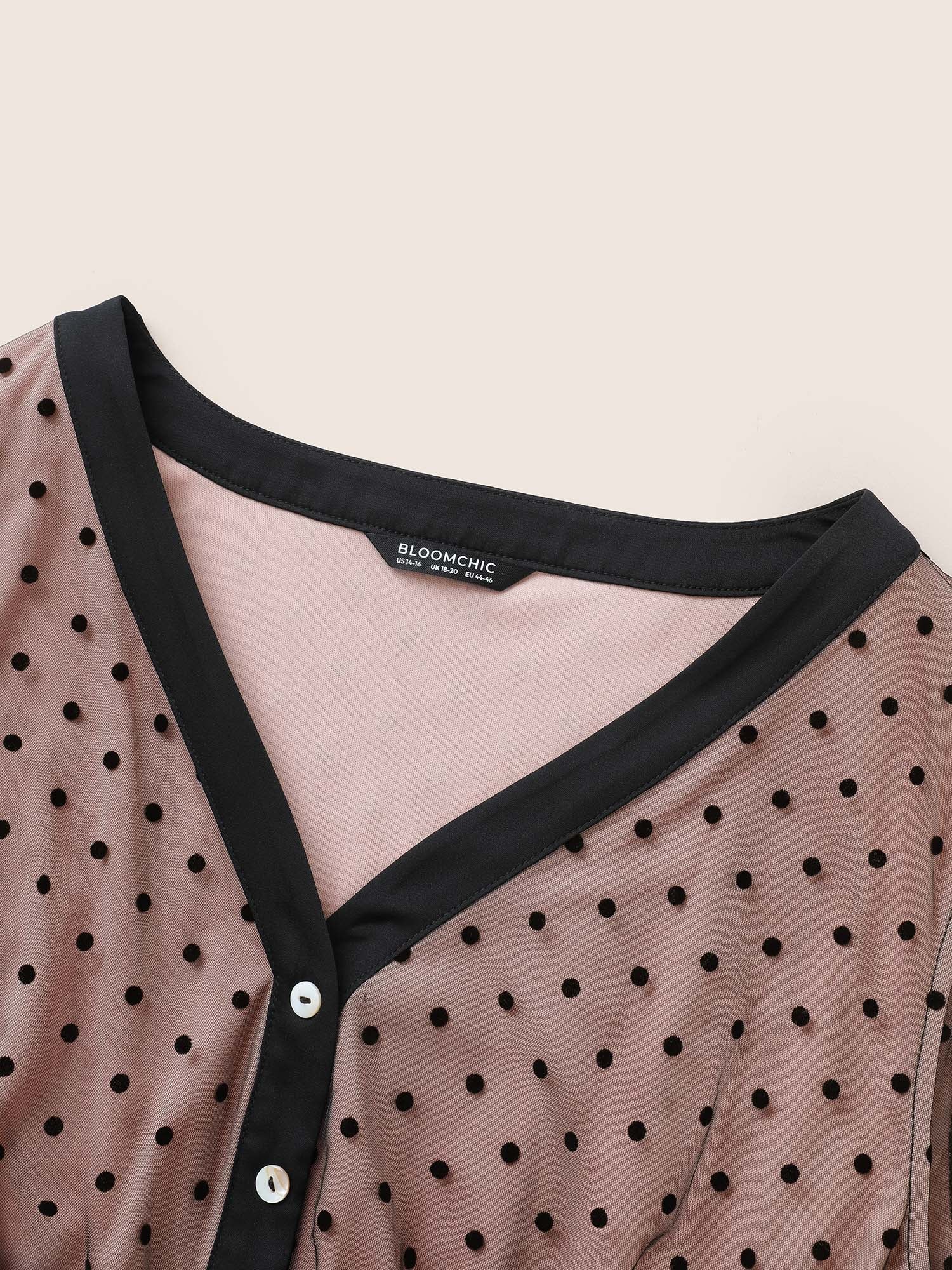 Flocking Polka Dot Tiered Mesh Dress