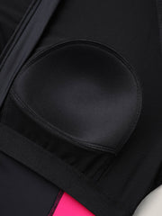 Color Block Zip Sculpted Swim Top