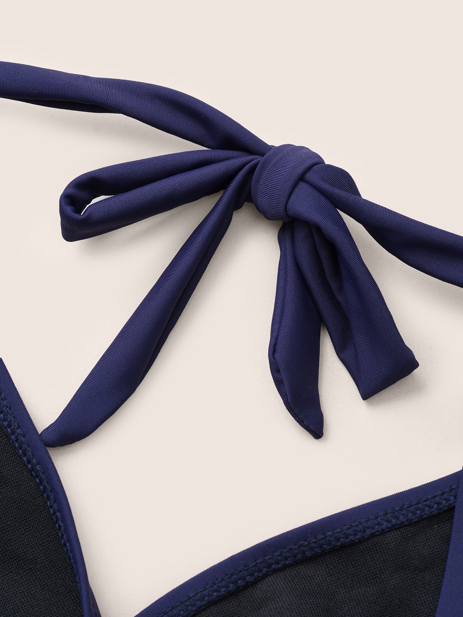 Solid Ruffle Hem Empire Waist Halter Neck Swim Dress