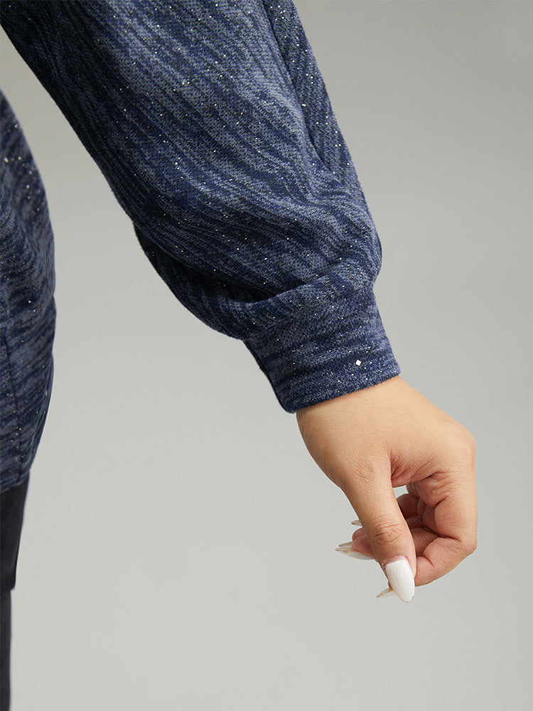 Solid Heather V Neck Sequin T-shirt