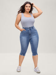 No-Gap Waist Stretchy Faded Jeans