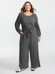 Supersoft Heather Cinched-Waist Jumpsuit