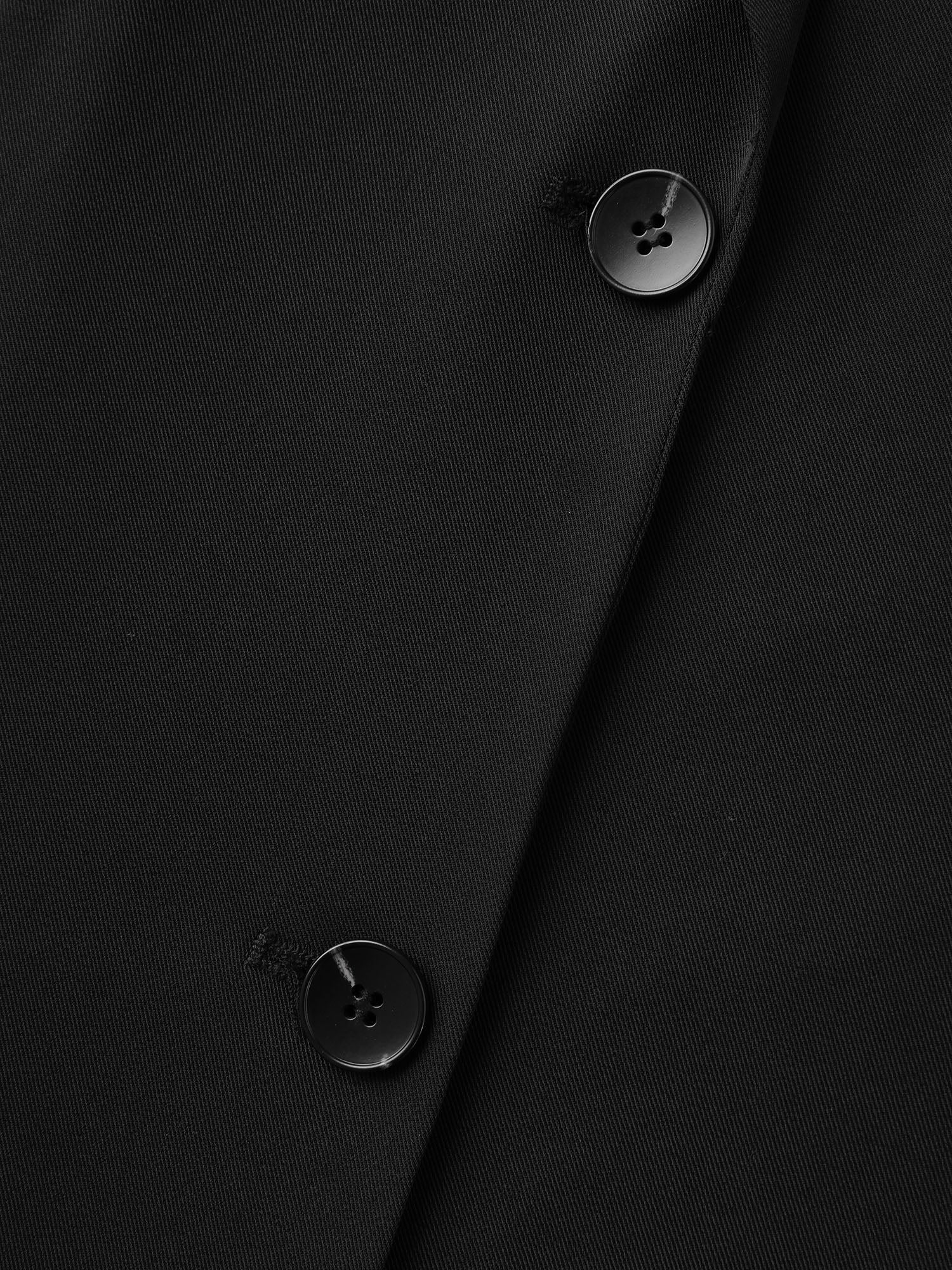 Ruffled Hem Double Button Blazer