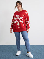 Snowflake Holiday Print Pullover