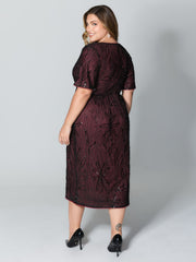 Shimmery Sequin Embroidery Pockets Party Dress