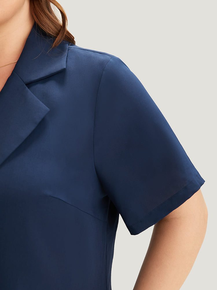 Plain Button Through Flap Pocket Suit Collar Blazer