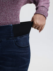 Stretchy Waist Flared Hem Jeans