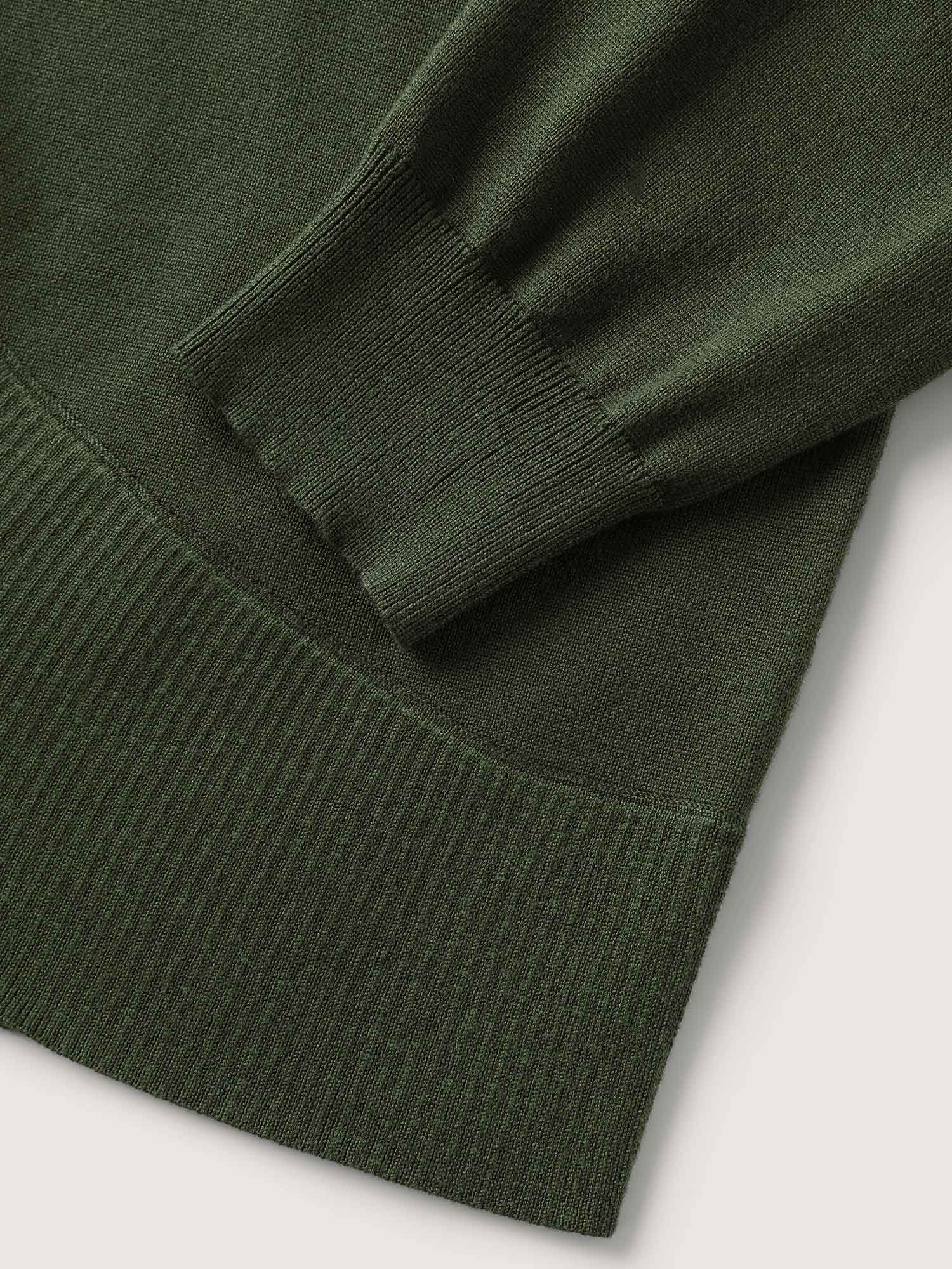 Arc Hem Folded Collar Drop Shoulder Cardigan