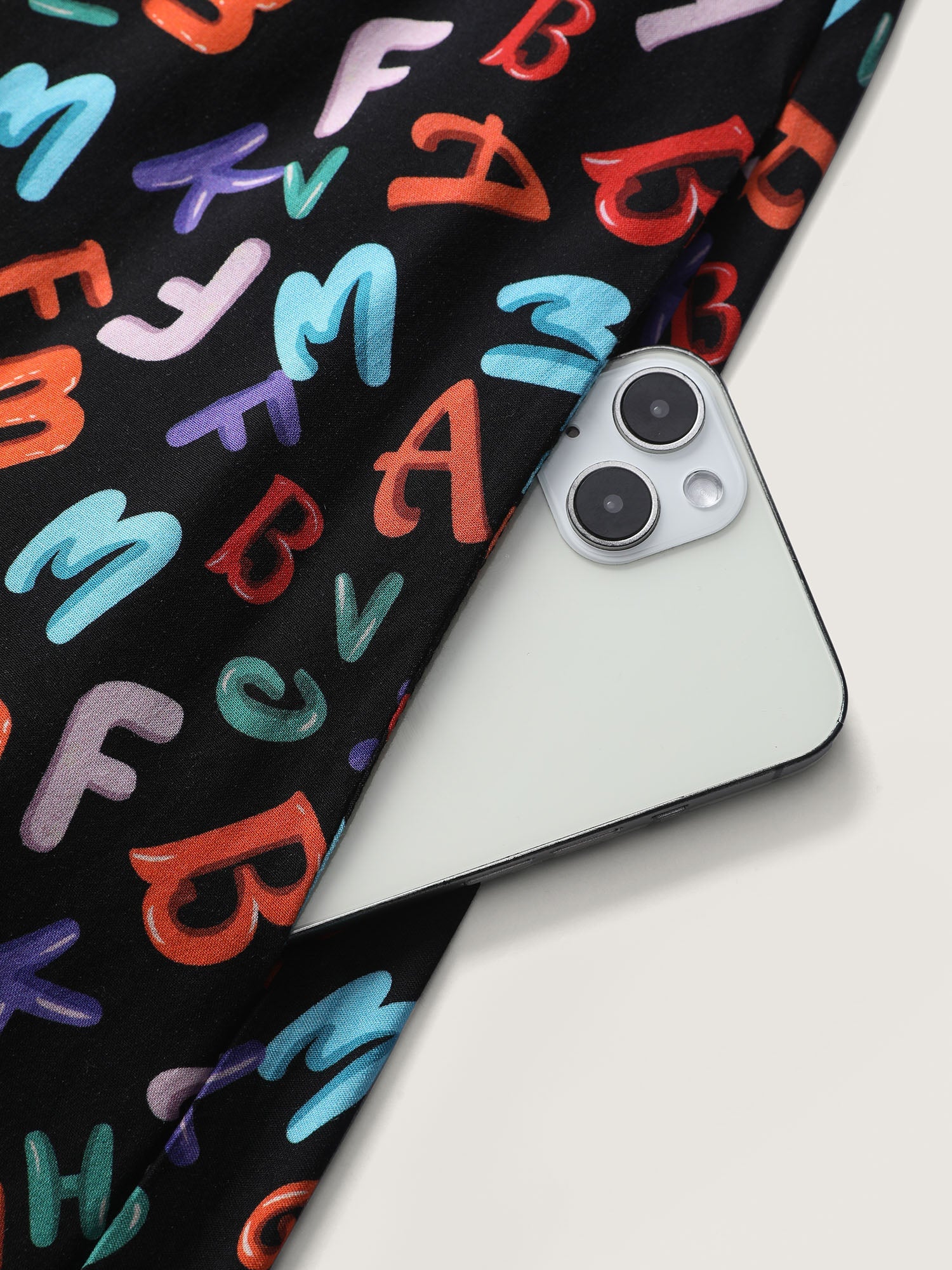 Alphabetical Print Drawstring Adjustable Waist Midi Dress