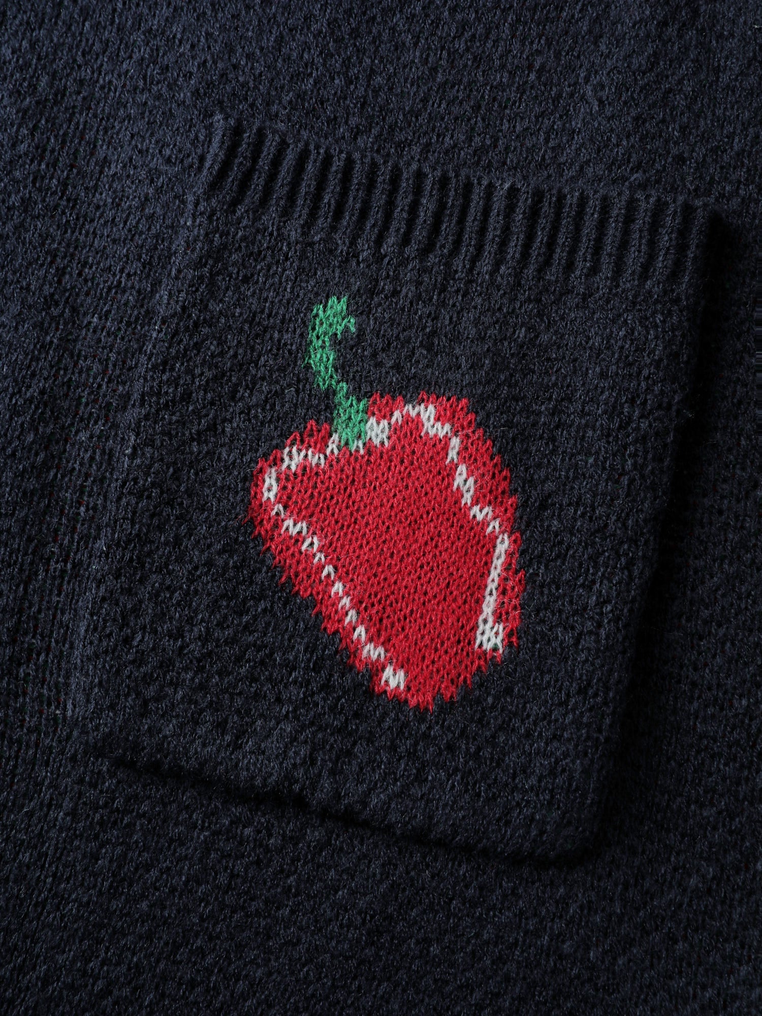 Tomato Chili Print Button Knit Cardigan