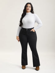 Buttons Mid-Rise Curvy Skinny-Fit Jeans