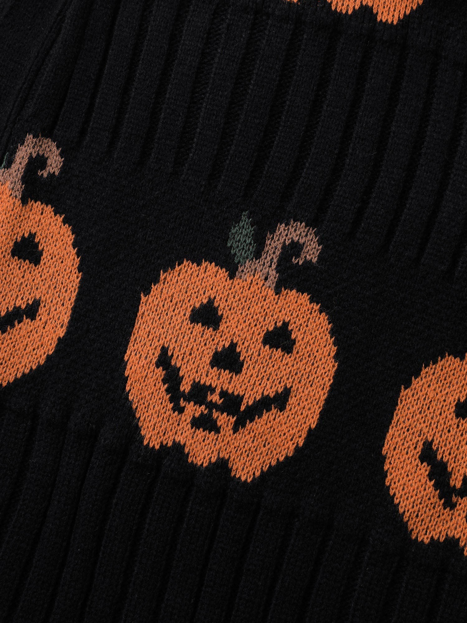Haunted Pumpkin Print Curvy Hem Knit Cardigan