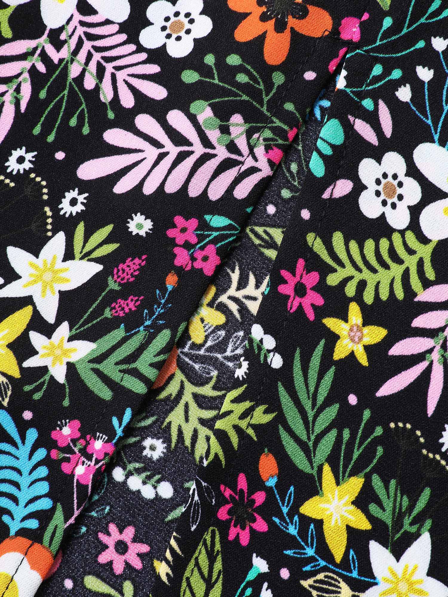 Shirred Stretchy Waist Floral Midi Dress