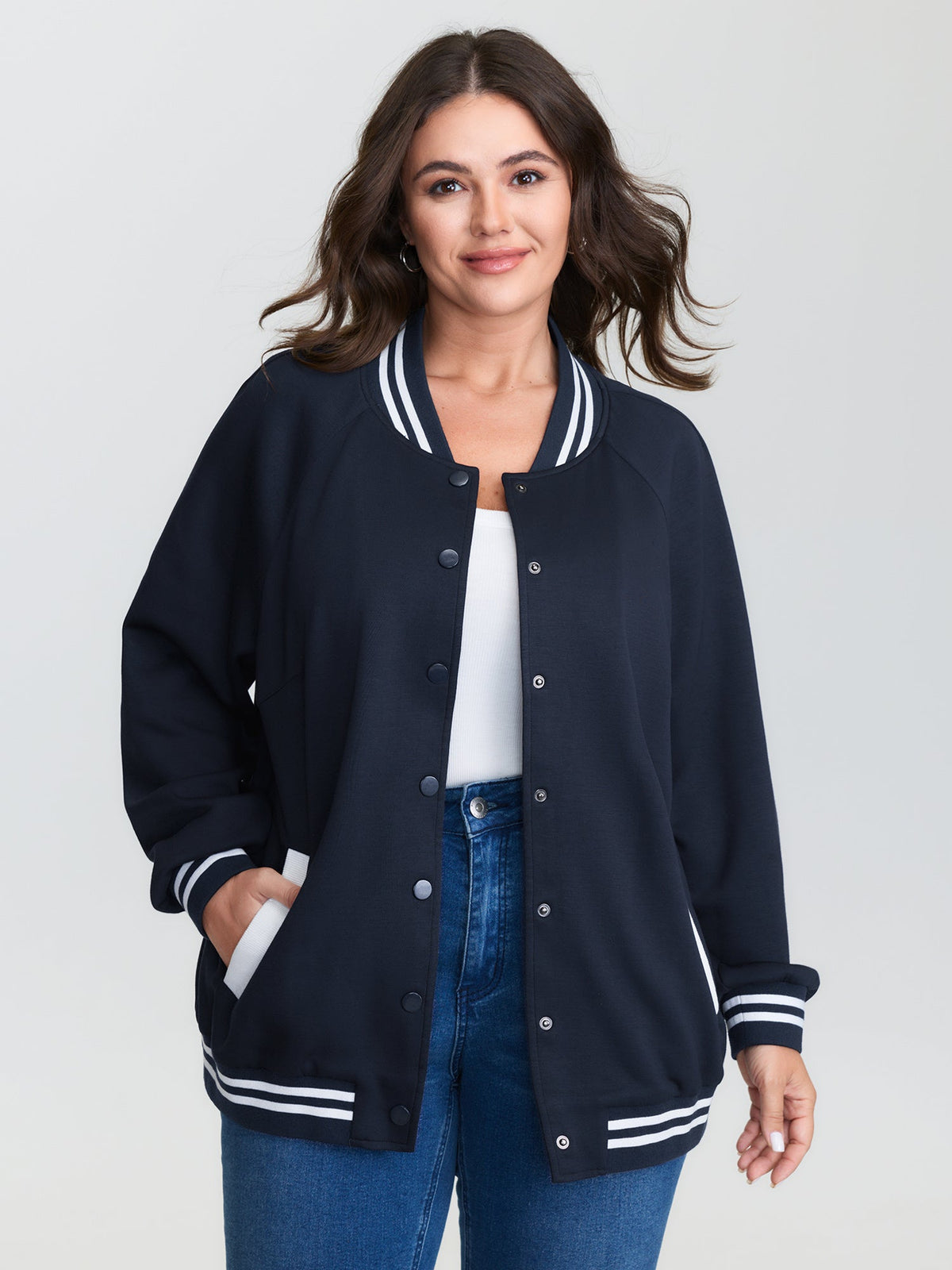 Supersoft Color Contrast Bomber Jacket