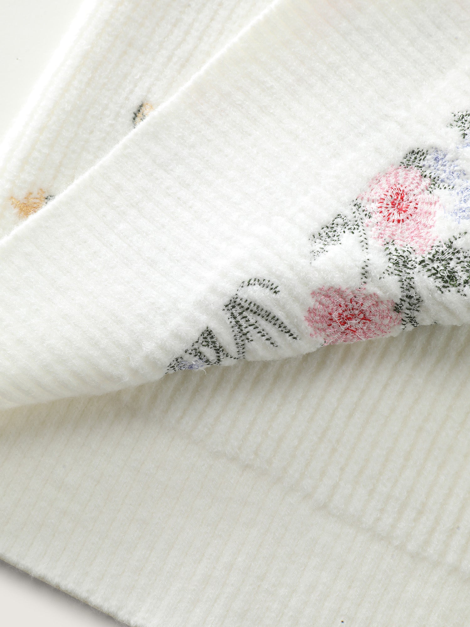 Floral Embroidery Drop Shoulder Knit Cardigan