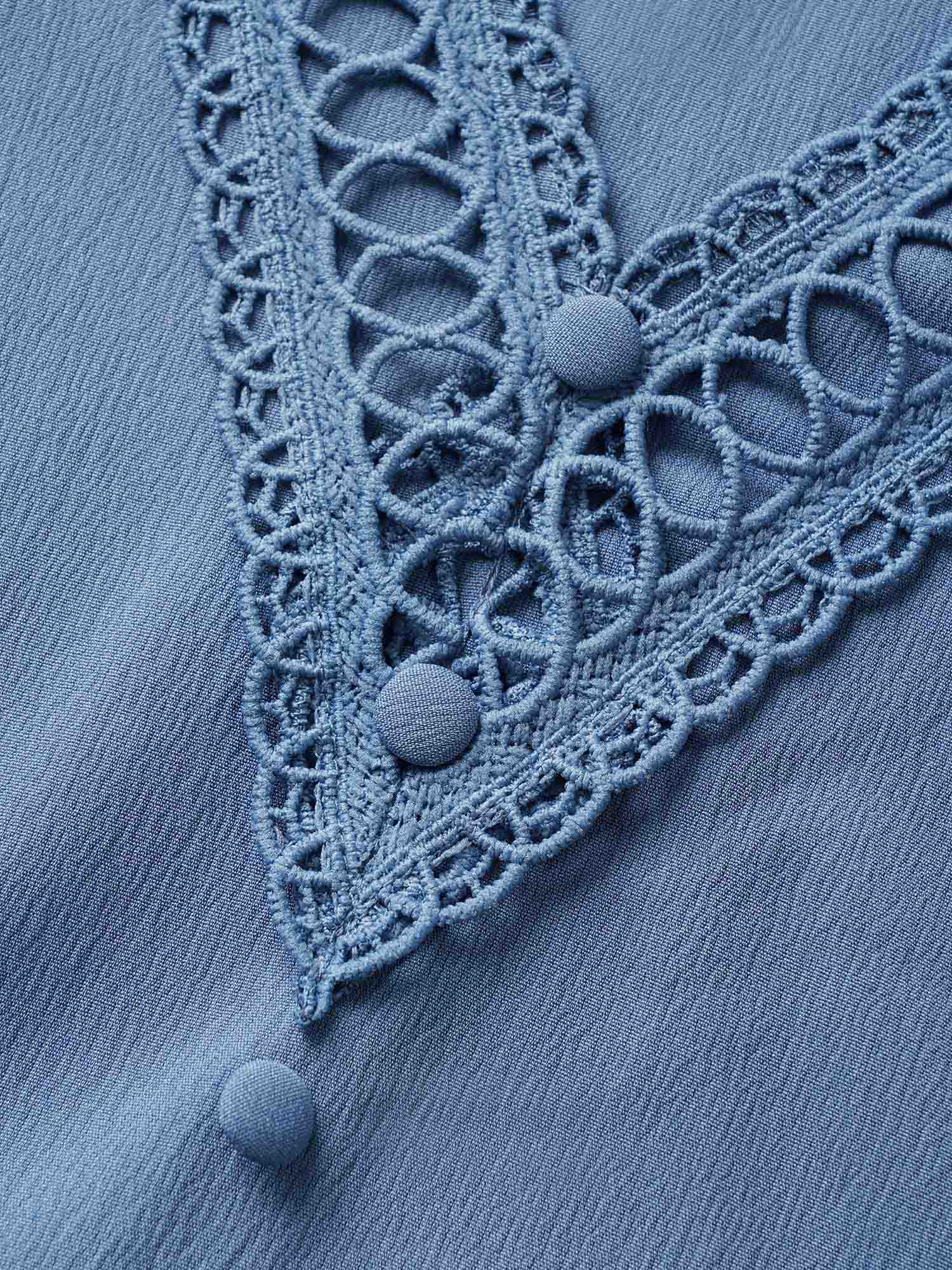 Solid Lace Patchwork Gathered Tank Top