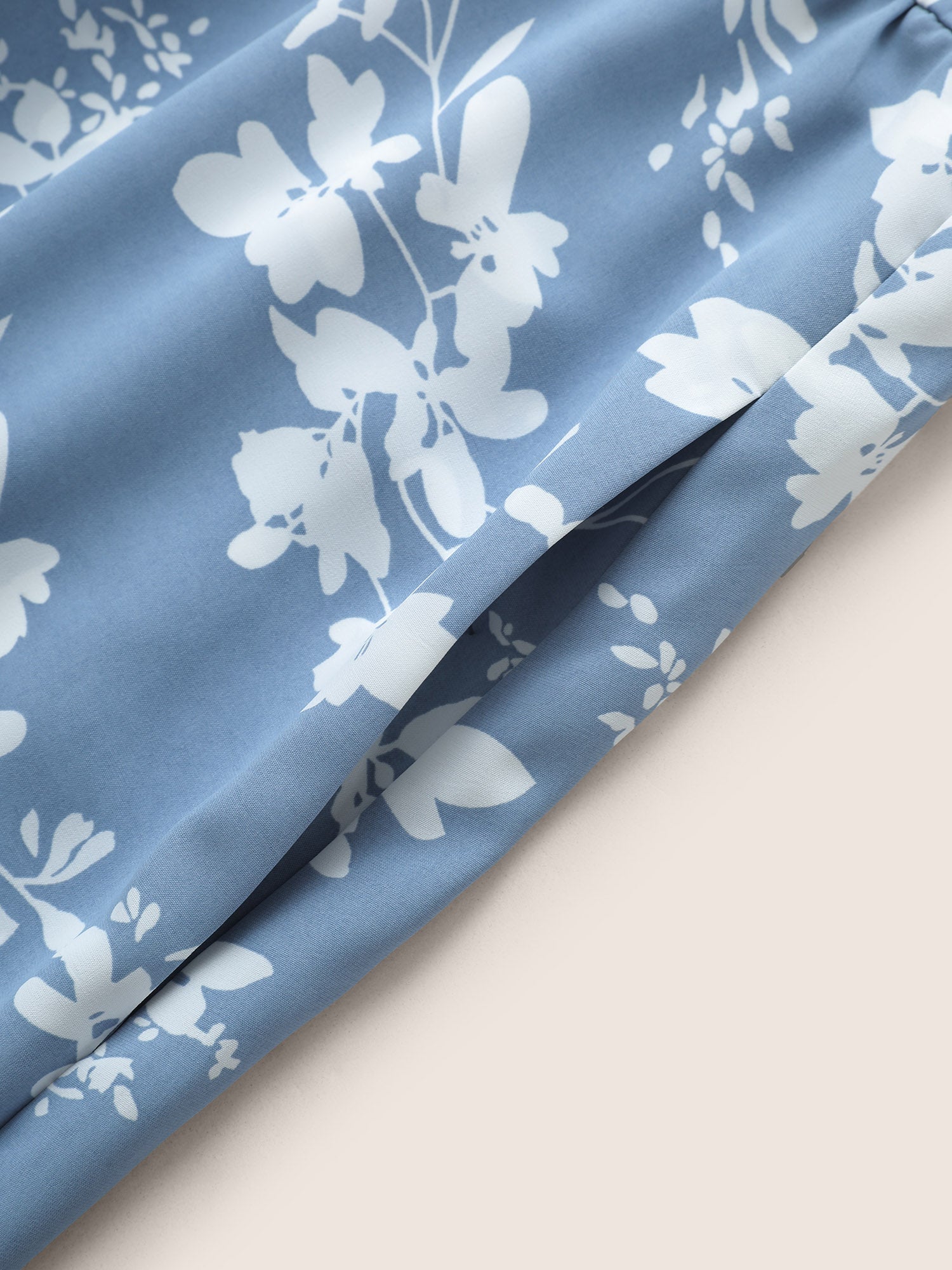 Silhouette Floral Print Patchwork Elastic Waist Dress