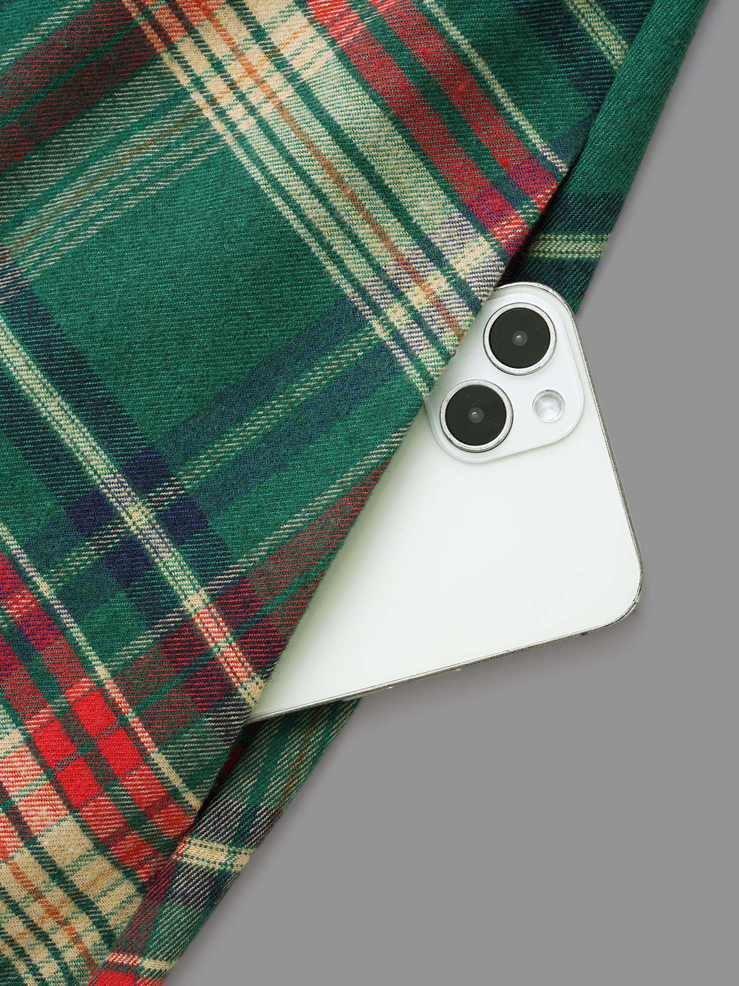 Festive Notched Collar Plaid Dress