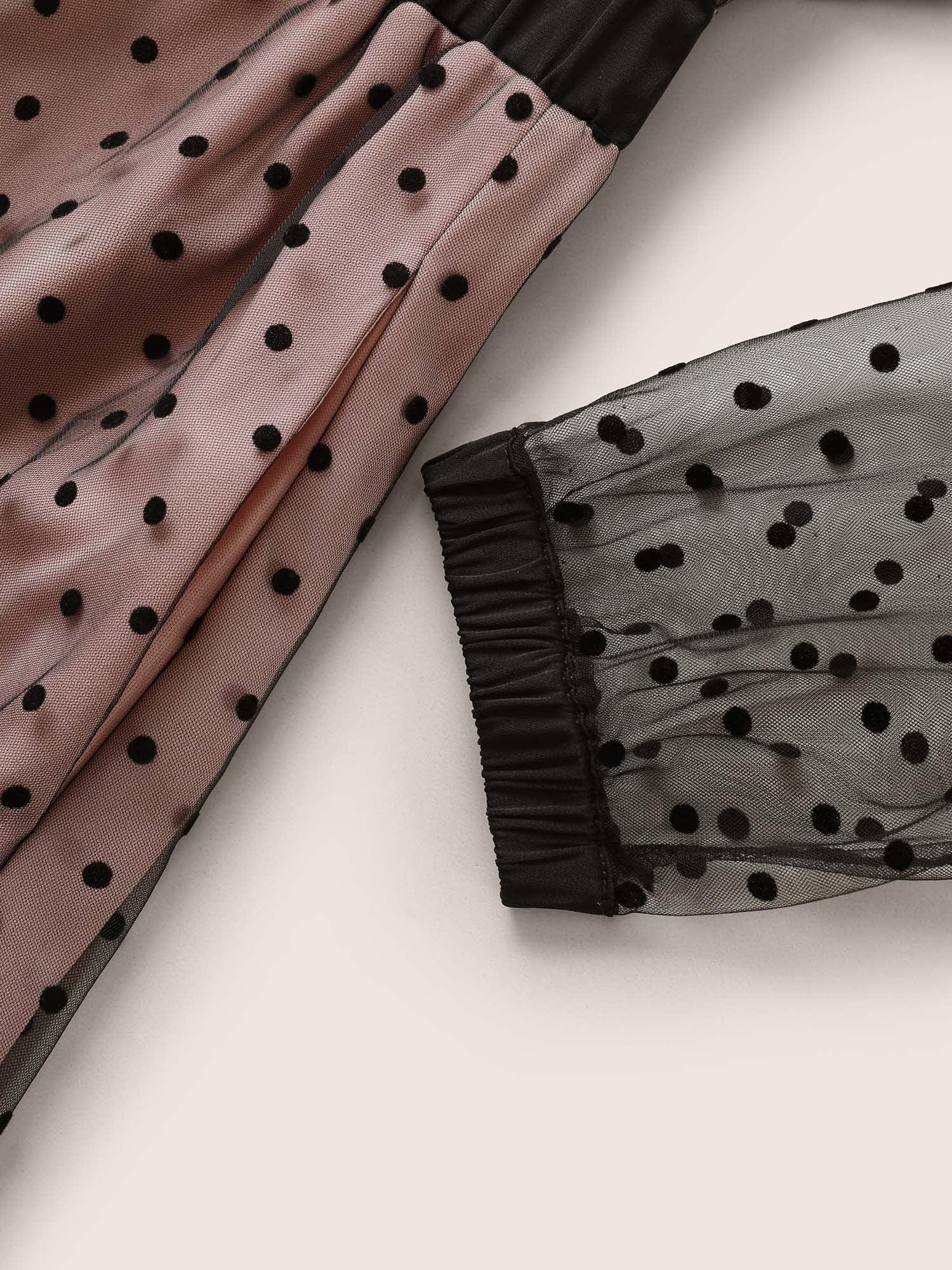 Flocking Polka Dot Tiered Mesh Dress