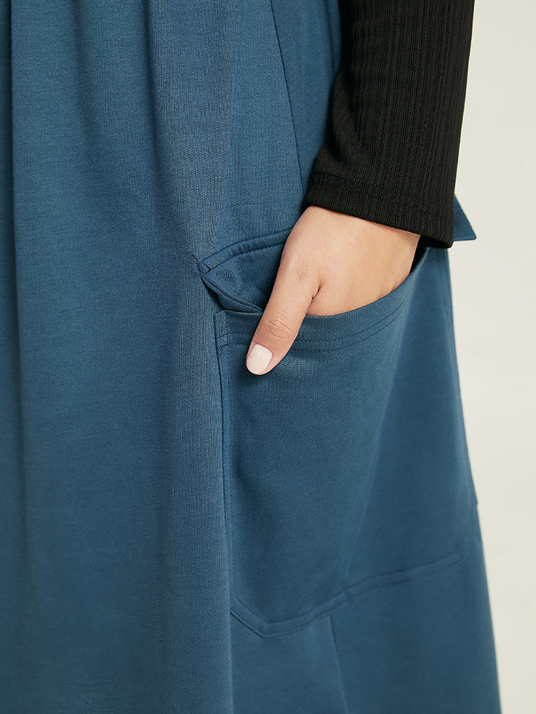 Solid Adjustable Straps Elastic Waist Dress