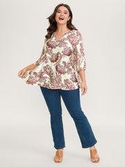 Silhouette Flower Flared Tunic Top