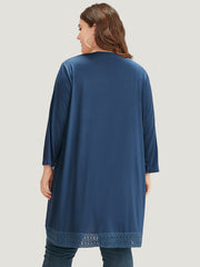 Supersoft Essentials Plain Lace Patchwork Open Front Kimono