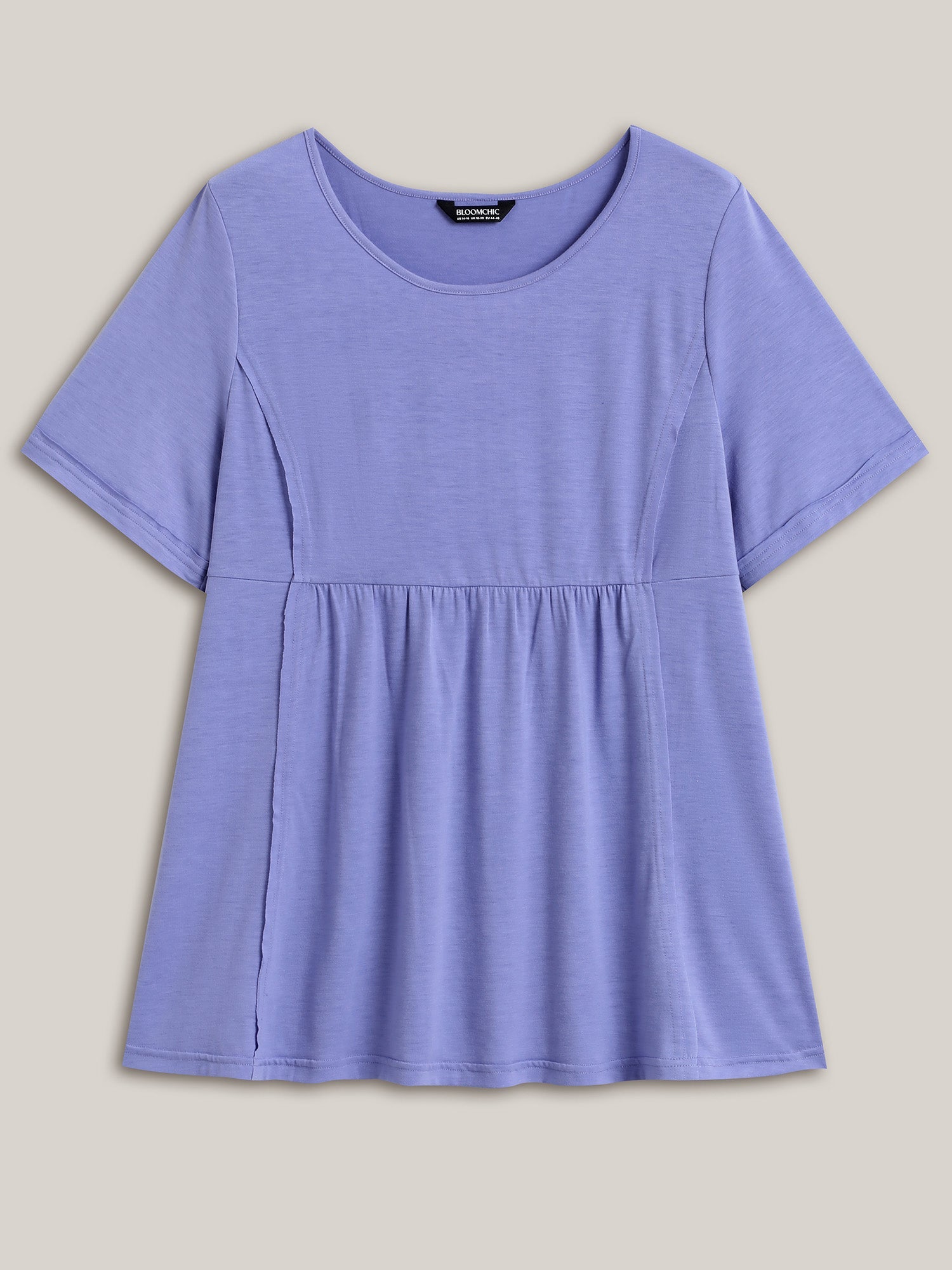 Slim Cut Plain Knit Round Neck Top