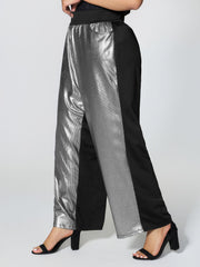 Sequin Stretchy Color Contrast Pants