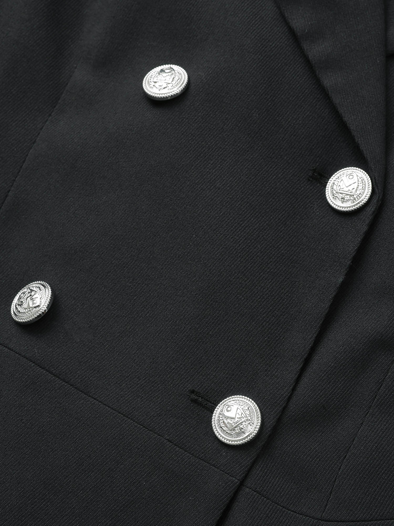 Suit Collar Double Breasted Metal Detail Blazer