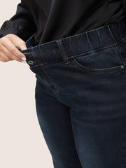 Bootcut Elastic Waist Button Down Jeans