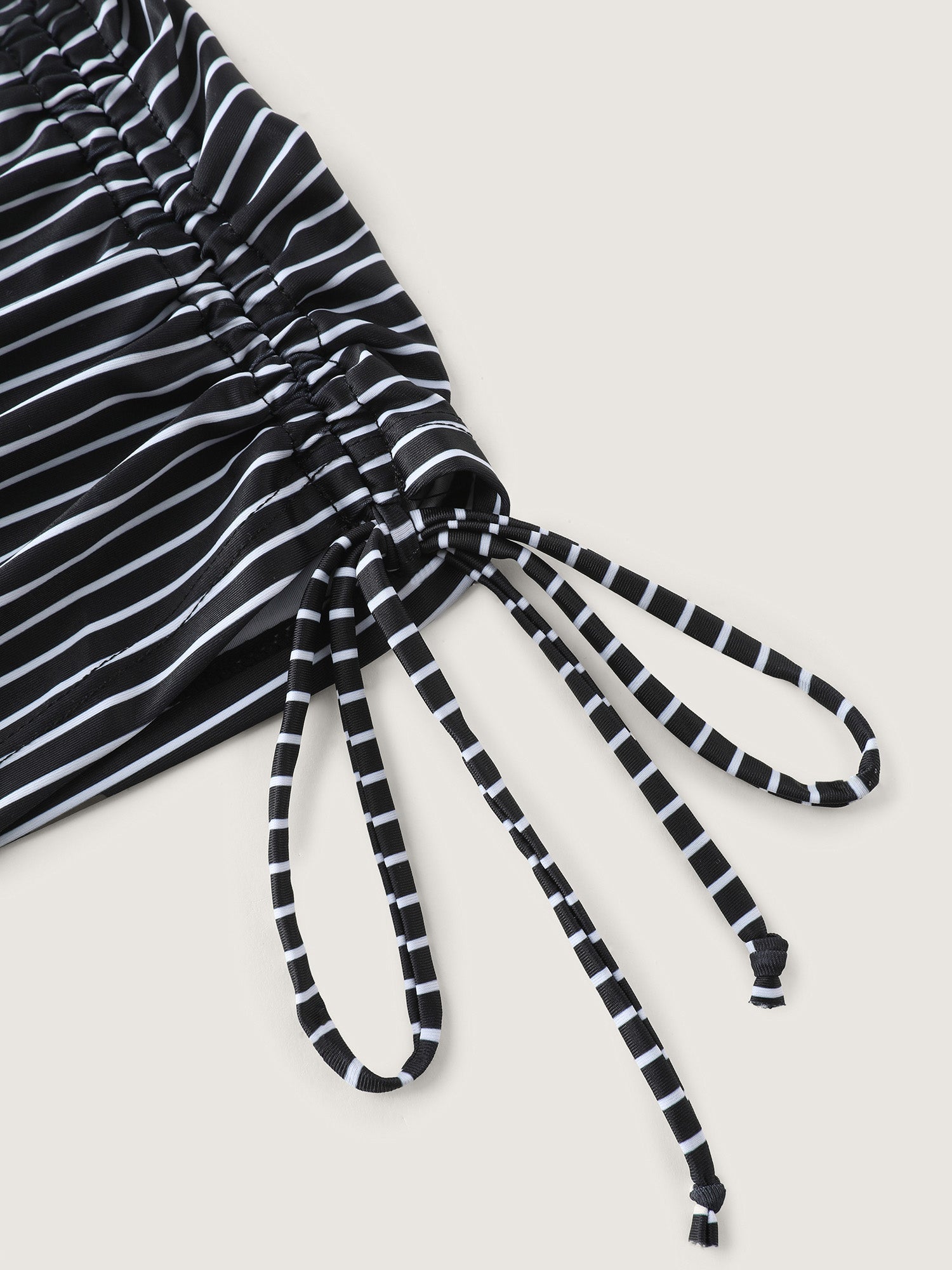 Striped Non-Removable Cups Swim Top