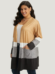 Halloween Anti-Wrinkle Colorblock Contrast Pocket Open Front Kimono