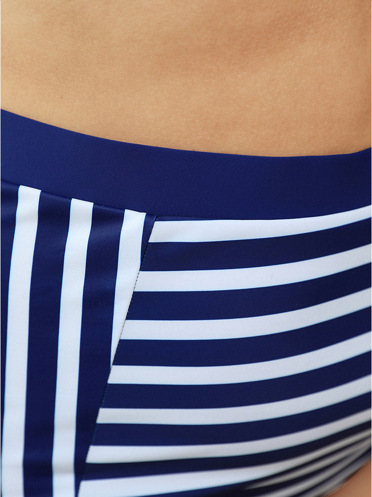 Striped Patchwork Bikini Bottom