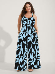 Silhouette Floral Print Sweetheart Jumpsuit