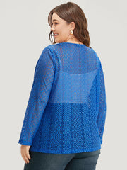 Plain Knot Lace Mesh Hollow Out Jacket