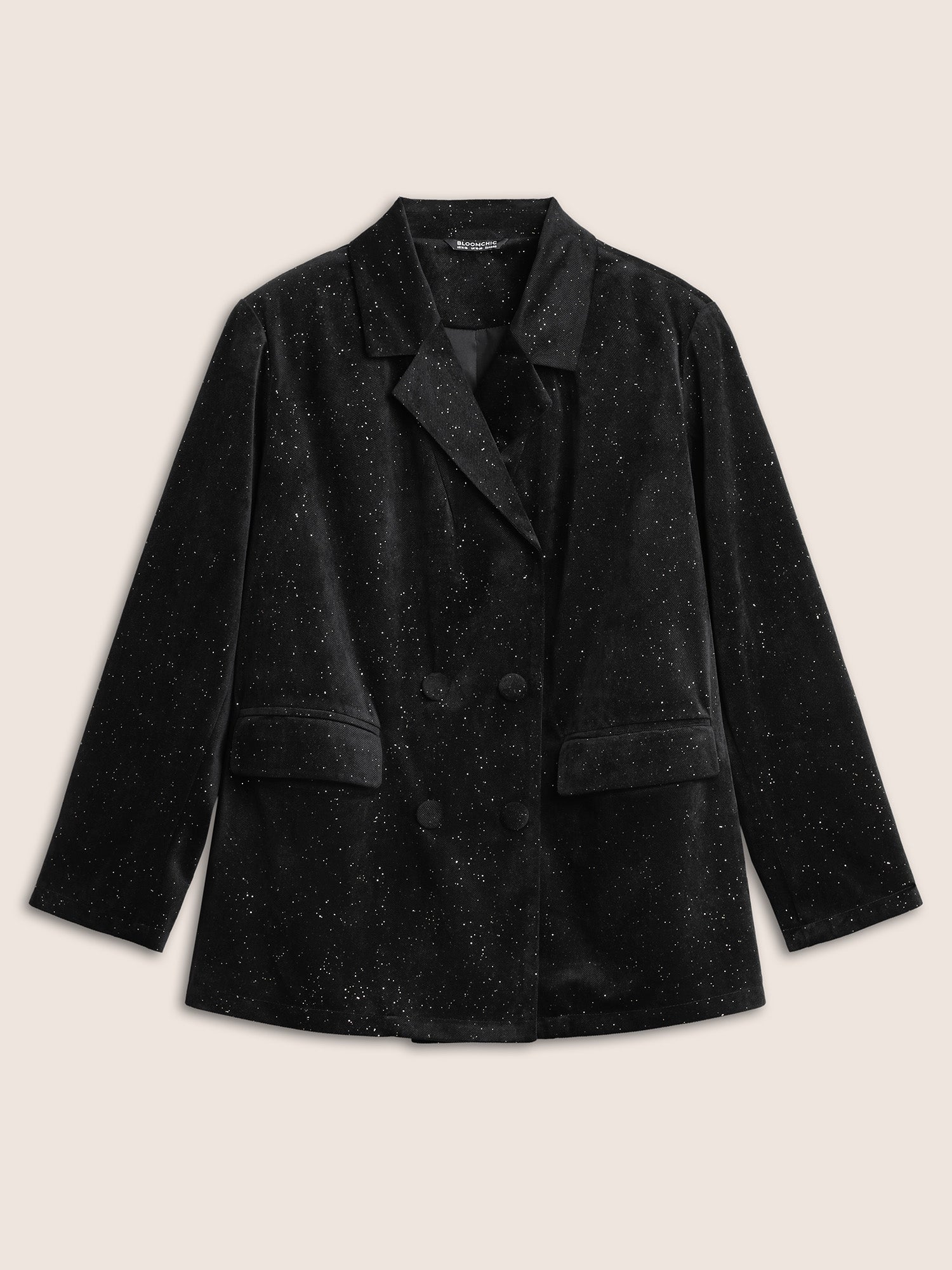 Galaxy Glitter Pocket Suit Collar Blazer